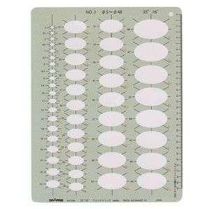 ドラパス 三幸製図 楕円テンプレート 楕円定規NO.1