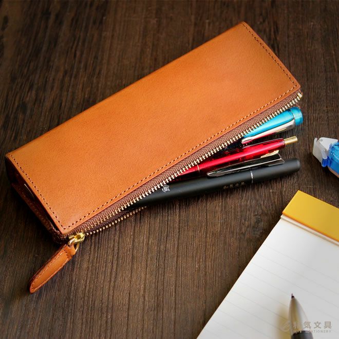 イタリアンレザーペンケース【名入れ 無料】 ◇ 通販 文房具の和気文具