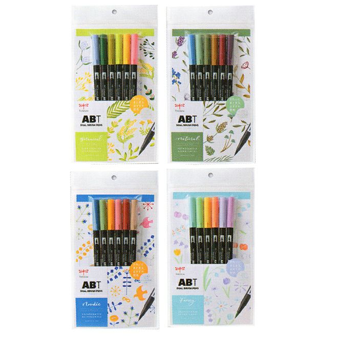 トンボ鉛筆 Tombow ABT 水性マーカーABT 6色セット デュアルブラッシュ